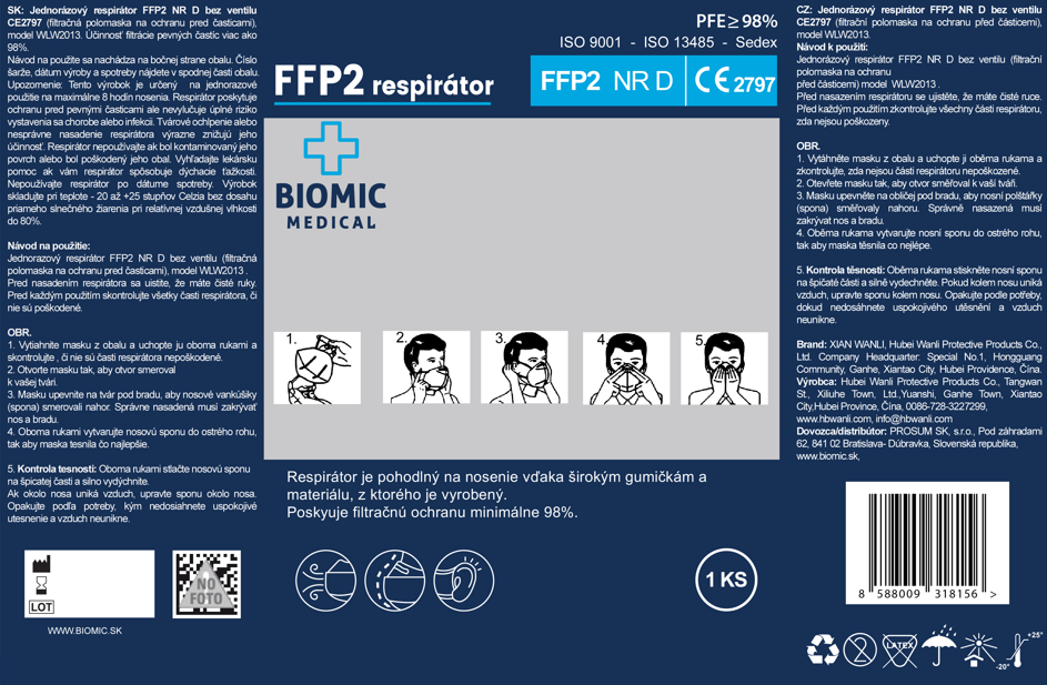 FFP2 NR D Biomic informácie